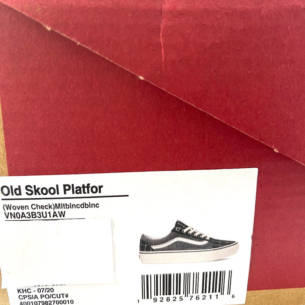 VANS Old Skool Platform Woven Check Black Gray Shoes Women's Size VN0A3B3U1AW - Picture 9 of 10